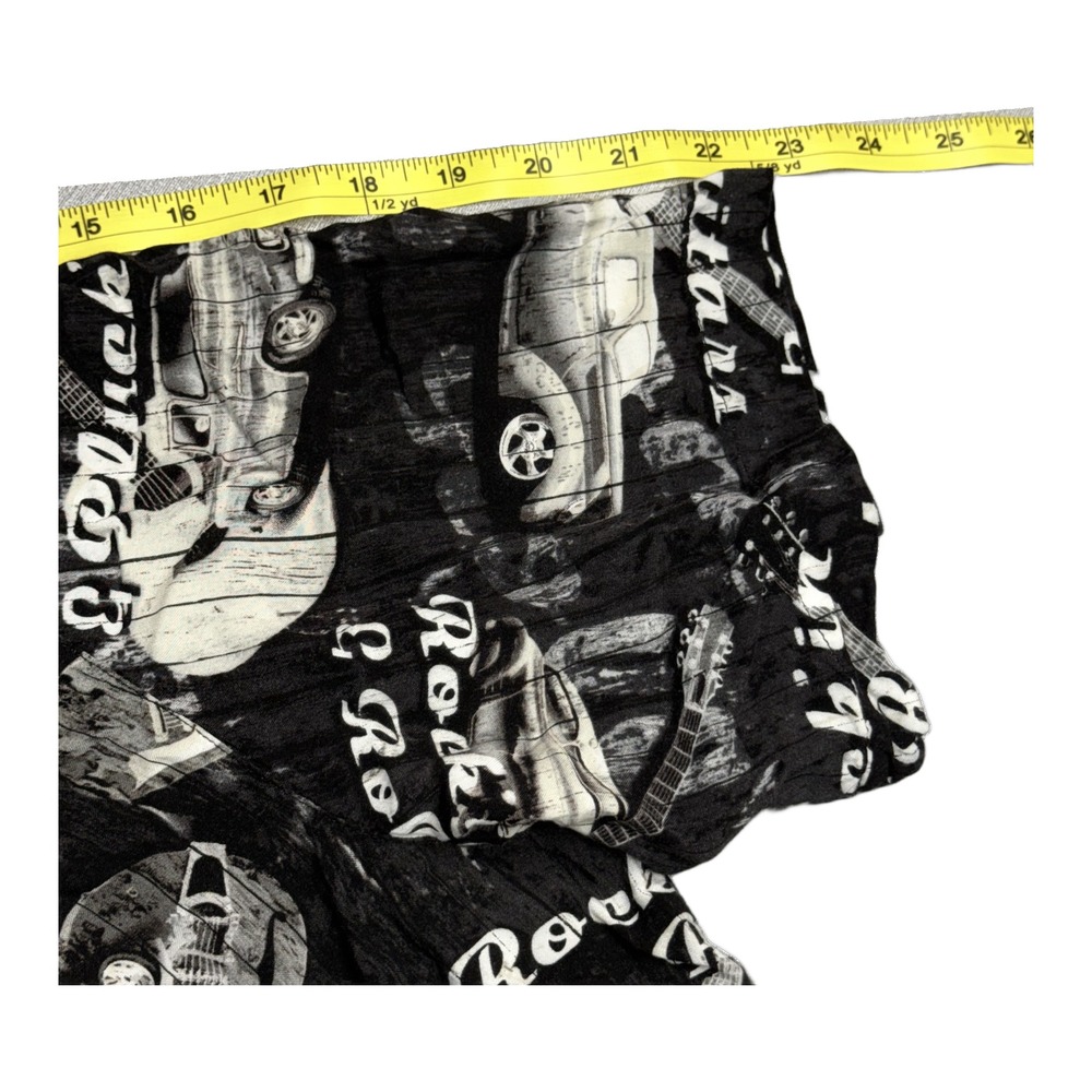 George Rock and Roll Cars Guitars Print Shirt Mens XL Rayon - Picture 7 of 8